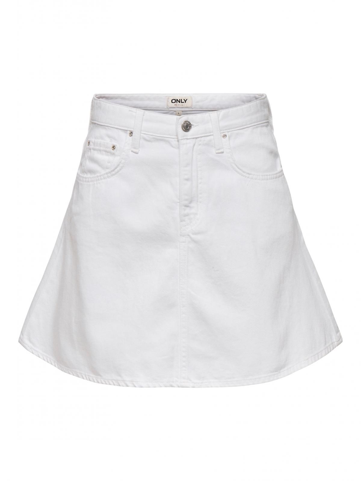 온리 화이트 데님 미니 스커트 15349233_2206 WHITE / WHITE - 상세 이미지 3