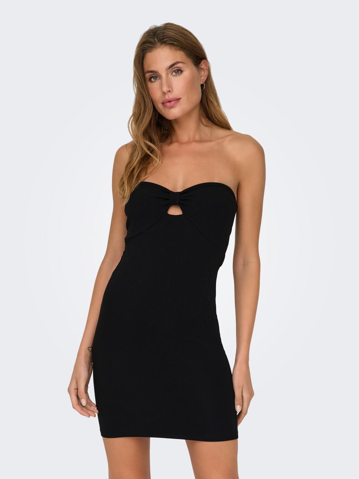 온리 오프숄더 컷아웃 블랙 미니 원피스 15342769_2161 BLACK / BLACK - 상품 이미지