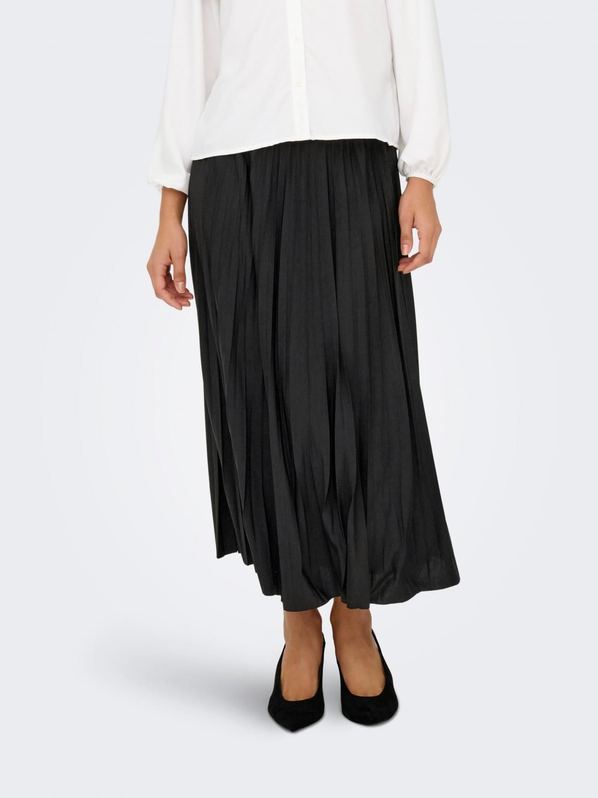 제이디와이 플리츠 롱 플레어 스커트 15375419_2161 BLACK / BLACK - 상품 이미지