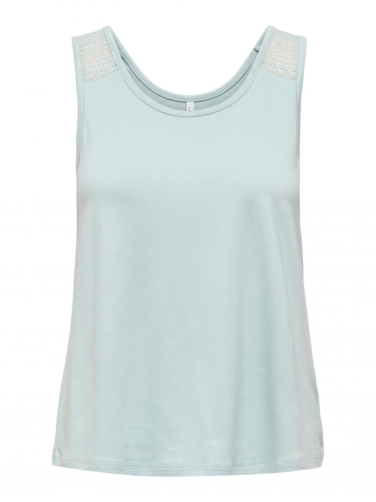 온리 레이스 디테일 소프트 민소매 탱크탑 15346436_1361 GREY / CLOUD BLUE - 상세 이미지 3