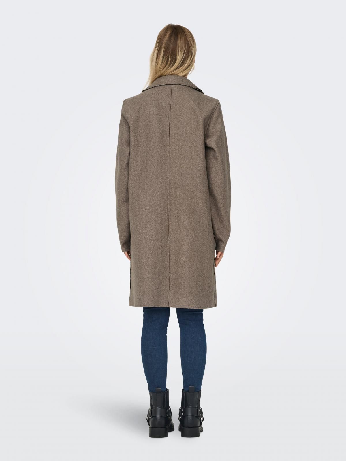 온리 베이직 롱 테일러드 코트 15213300_2010_880395 BROWN / CARIBOU - 상세 이미지 3