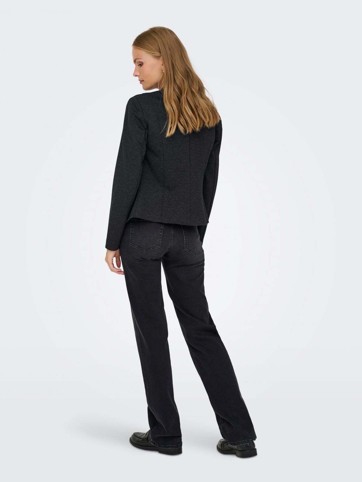 온리 테일러드 베이직 블랙 크롭 블레이저 15352573_2383 GREY / DARK GREY MELANGE - 상세 이미지 2