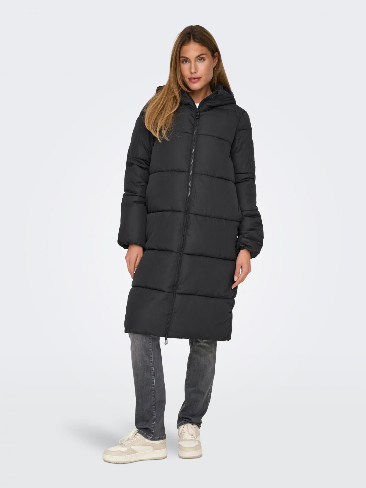 온리 테크니컬 방풍 후드 롱 패딩 코트 15340781_2161 BLACK / BLACK - 상세 이미지 2