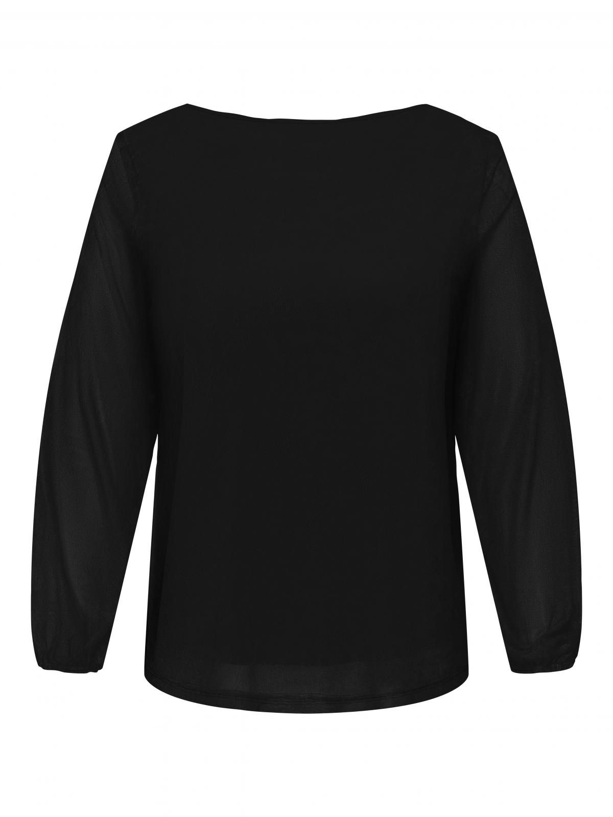 온리 빅사이즈 시스루 블랙 블라우스 15358961_2161 BLACK / BLACK - 상세 이미지 4