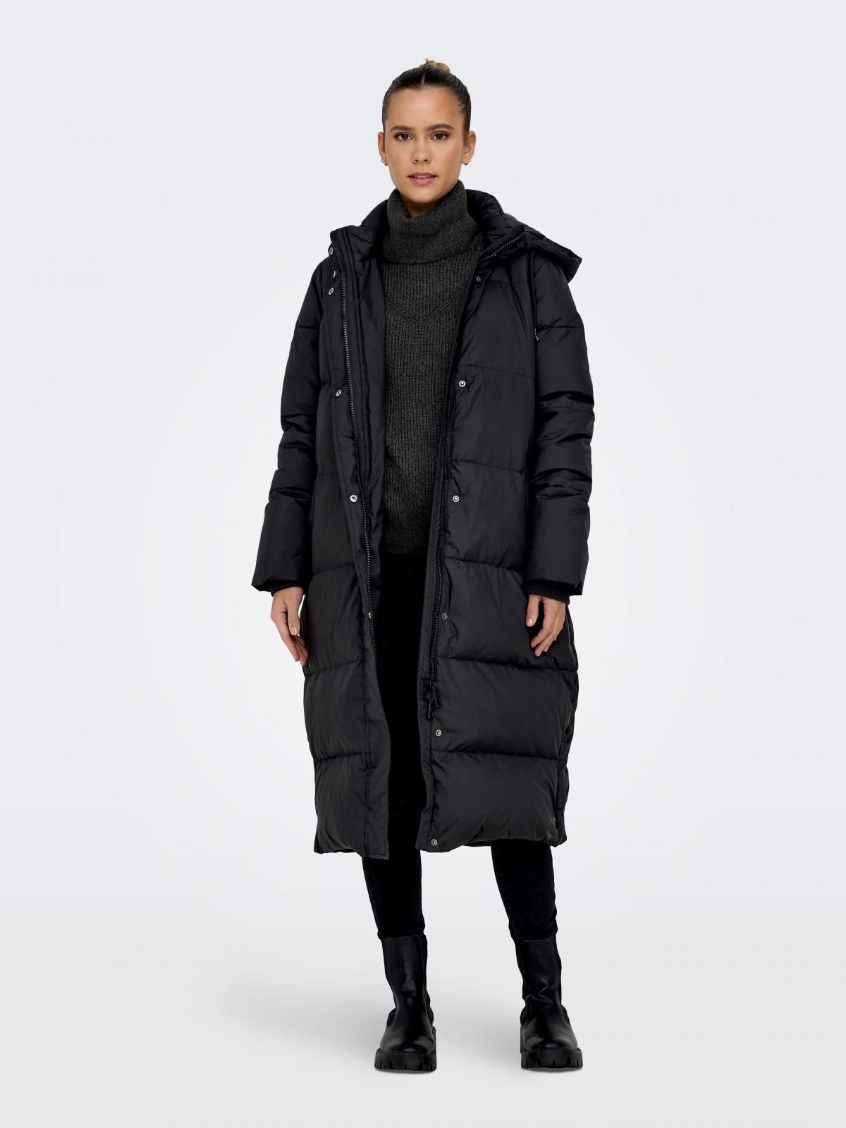 온리 테크니컬 경량다운 후드 패딩코트 15276961_2161 BLACK / BLACK - 상품 이미지