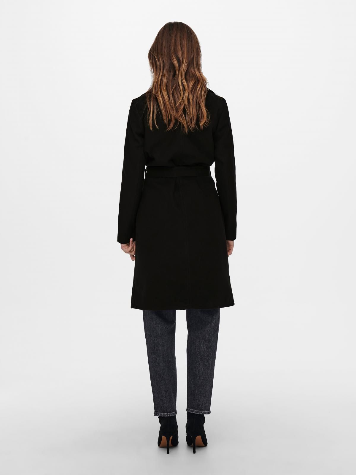 온리 베이직 블랙 벨트 트렌치코트 15233406_2161 BLACK / BLACK - 상세 이미지 2