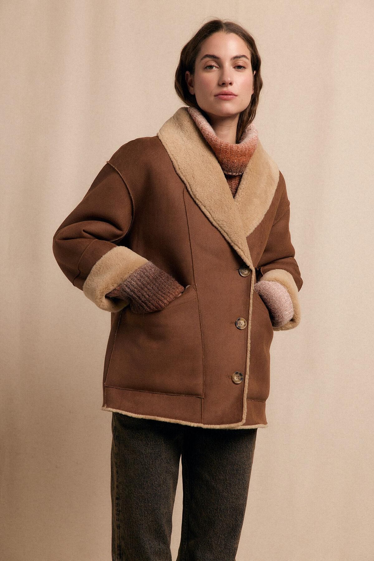 슬로우러브 리버서블 무스탕 숏코트 6432515 BEIGE - 상세 이미지 2