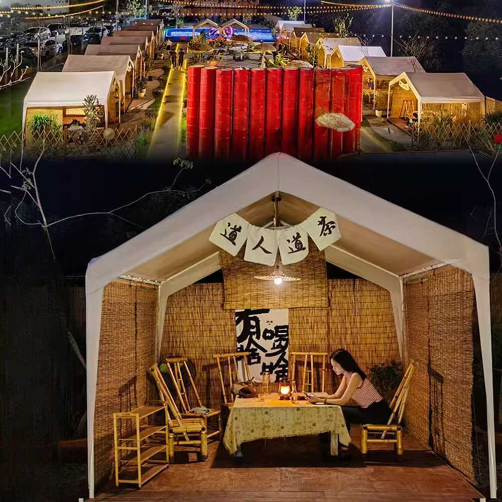 조립식 천막 그늘막 야외 캠핑 행사장 설치 텐트 A형 3x3m 화이트 + 4면 - 상세 이미지 3