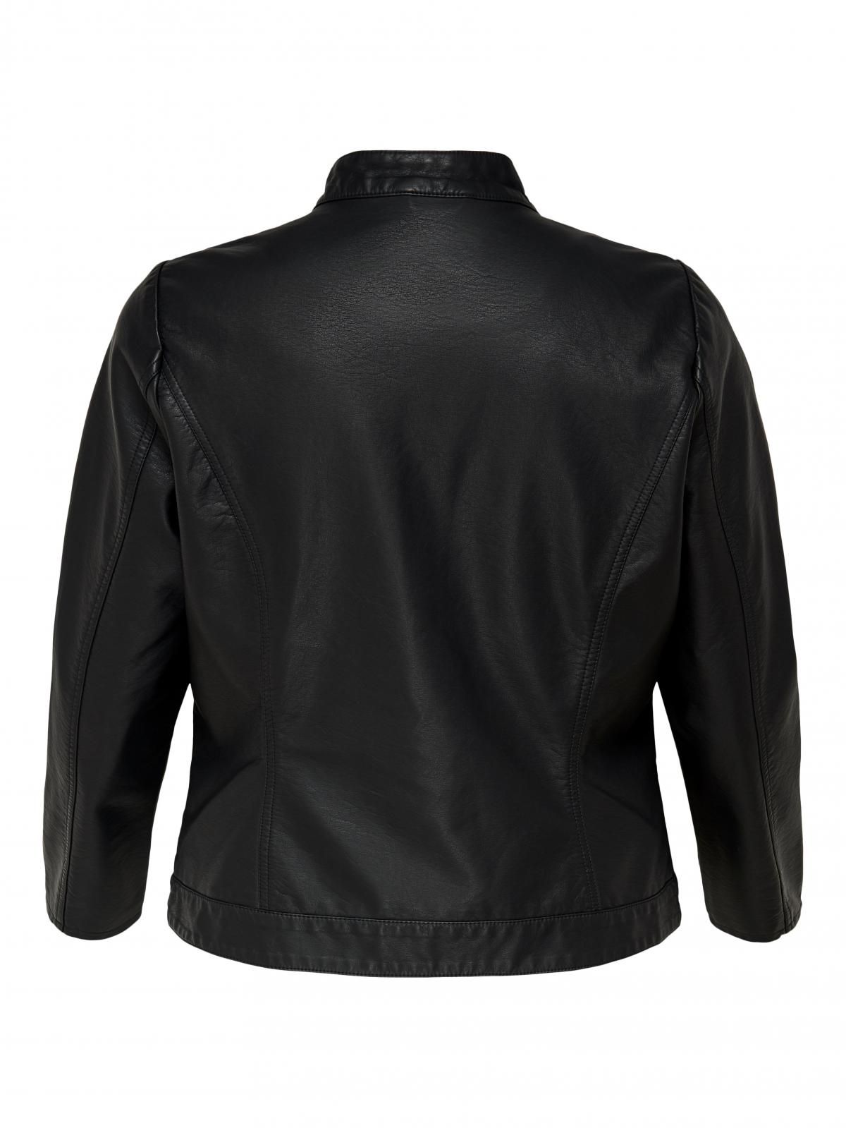 온리 빅사이즈 테크니컬 레더 자켓 하이넥 블랙 15201347_2161 BLACK / BLACK - 상세 이미지 4