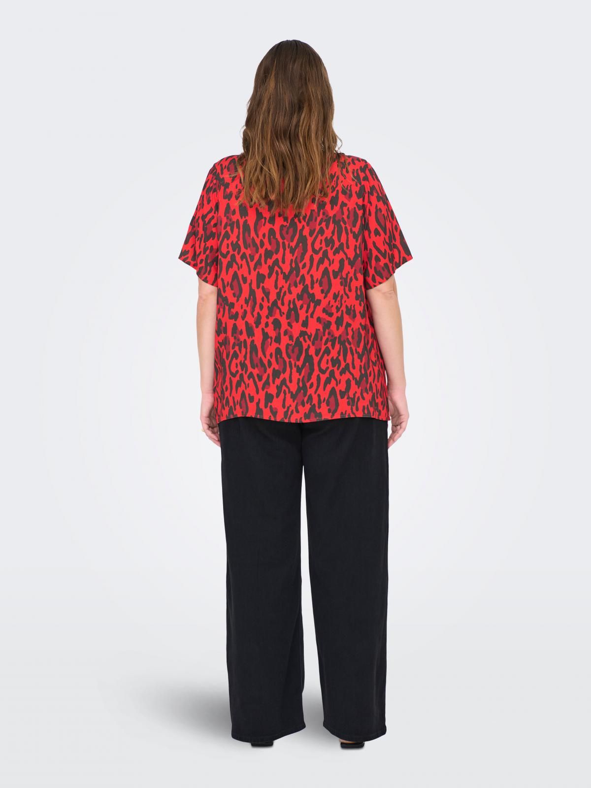 온리 애니멀 패턴 레드 반팔 티셔츠 15349438_753_1191648 RED / POPPY RED - 상세 이미지 2