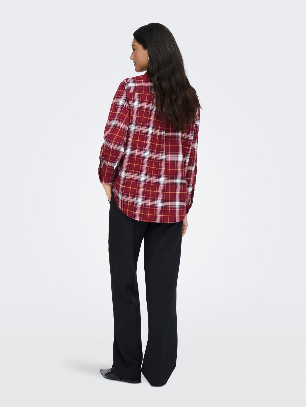 온리 체크 레드 클래식 긴팔 셔츠 15368629_2054_1256946 RED / SYRAH - 상세 이미지 2