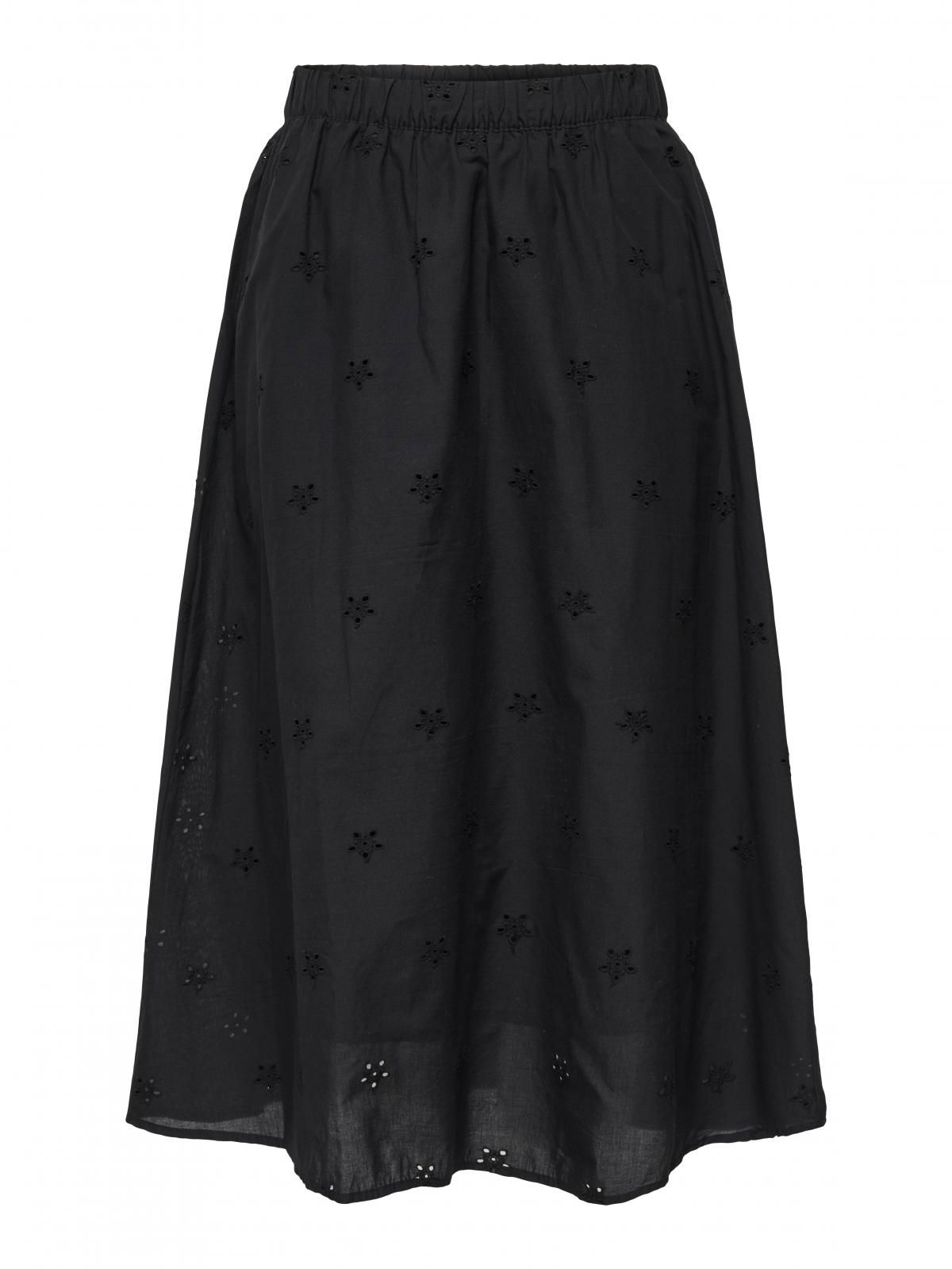 제이디와이 하이웨이스트 미디 스커트 자수 밴딩 15351737_2161 BLACK / BLACK - 상세 이미지 3