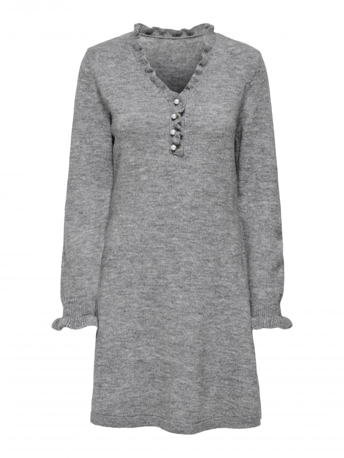제이디와이 브이넥 니트 미니 원피스 프릴 15368354_2381 GREY / LIGHT GREY MELANGE - 상세 이미지 3