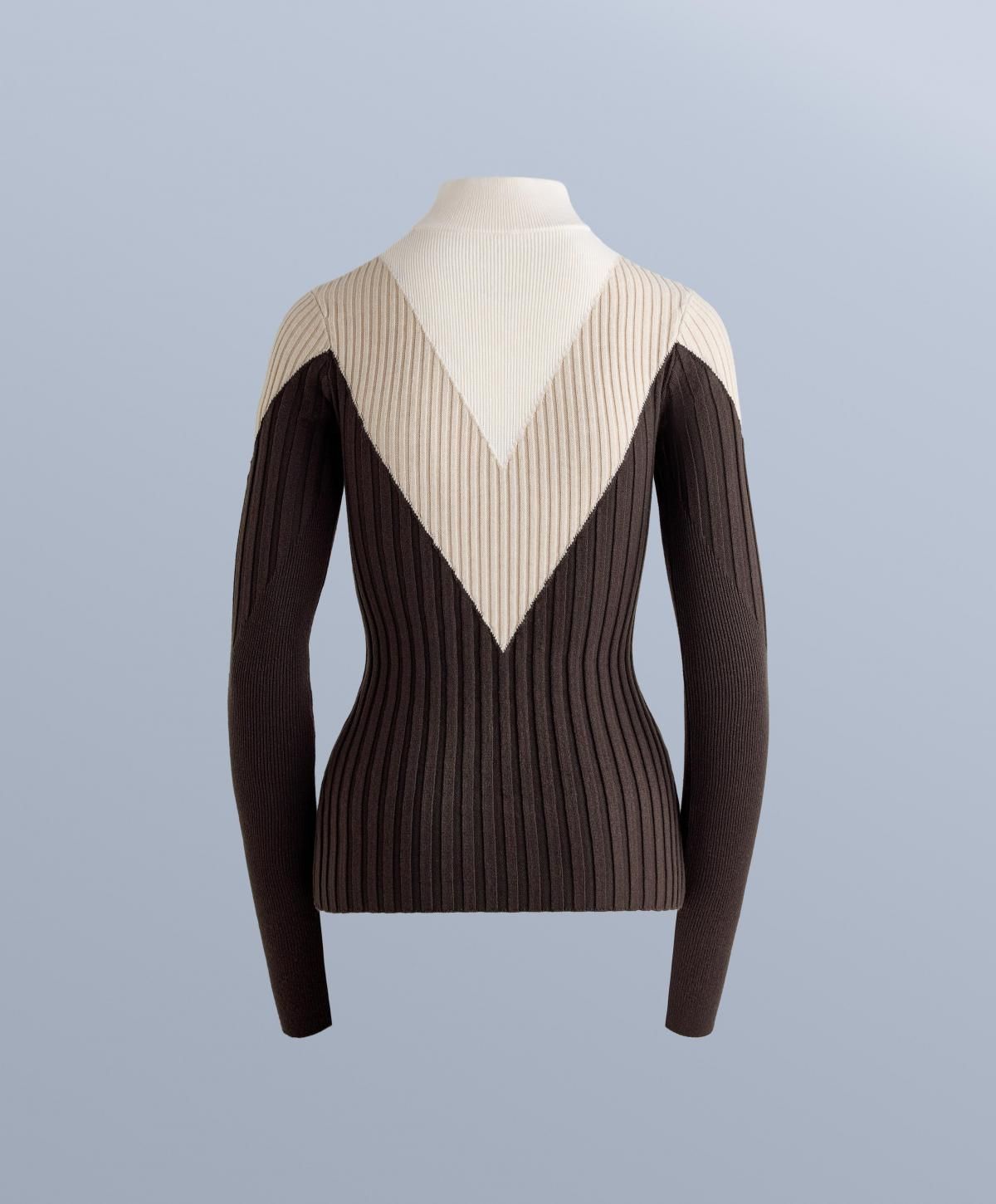 오이쇼 하이넥 배색 골지니트 베이스레이어 티셔츠 3834/795 DARKBROWN 이미지 8