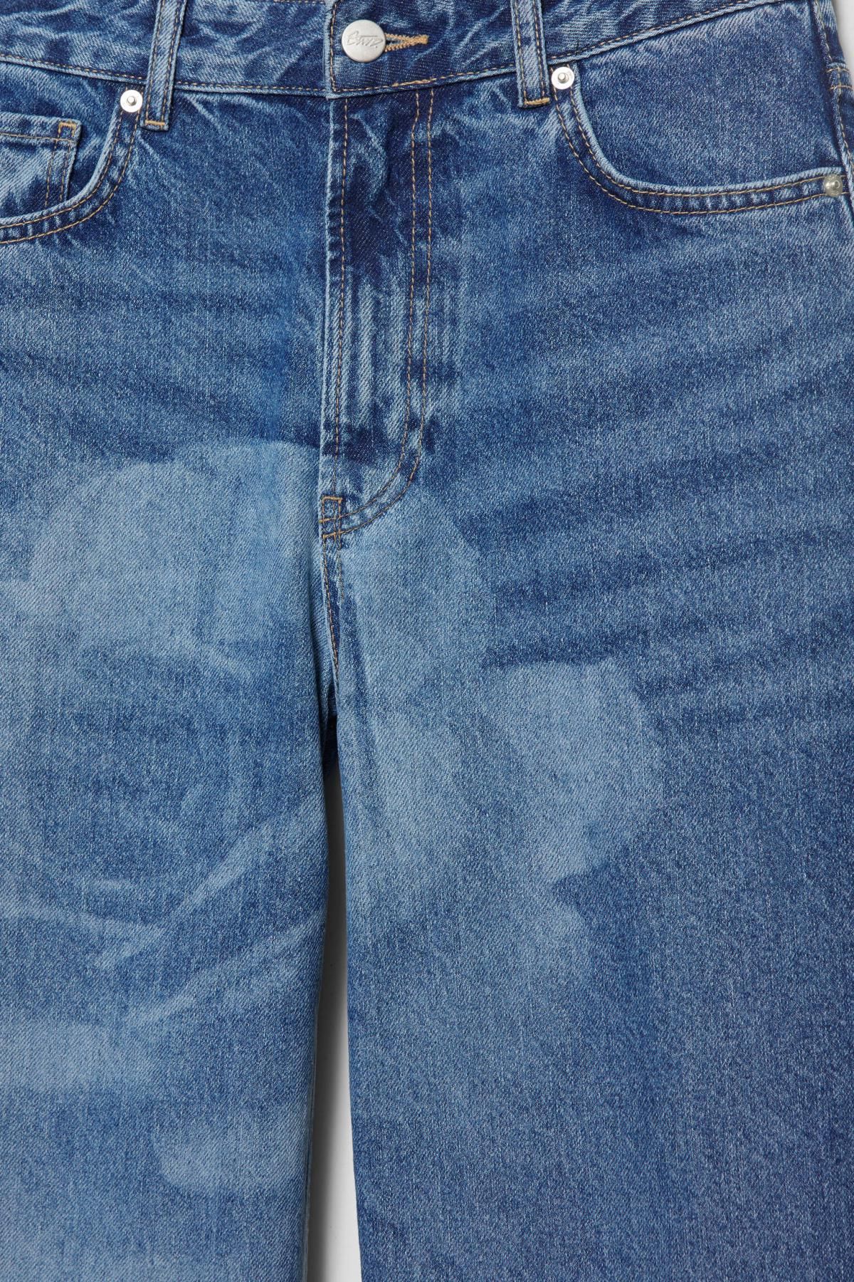 풀앤베어 플라워 레이저 프린트 데님 배기 진 7683/389 MEDIUM BLUE - 상세 이미지 5