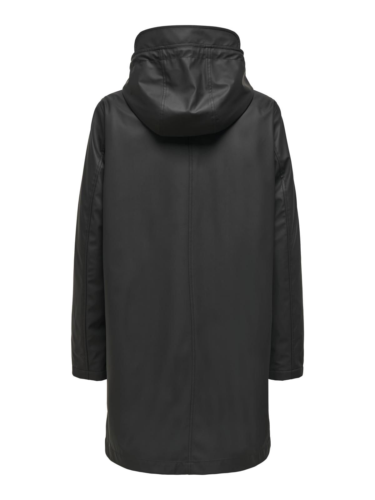 온리 워터프루프 테크니컬 후드 레인코트 15182762_2161 BLACK / BLACK - 상세 이미지 4
