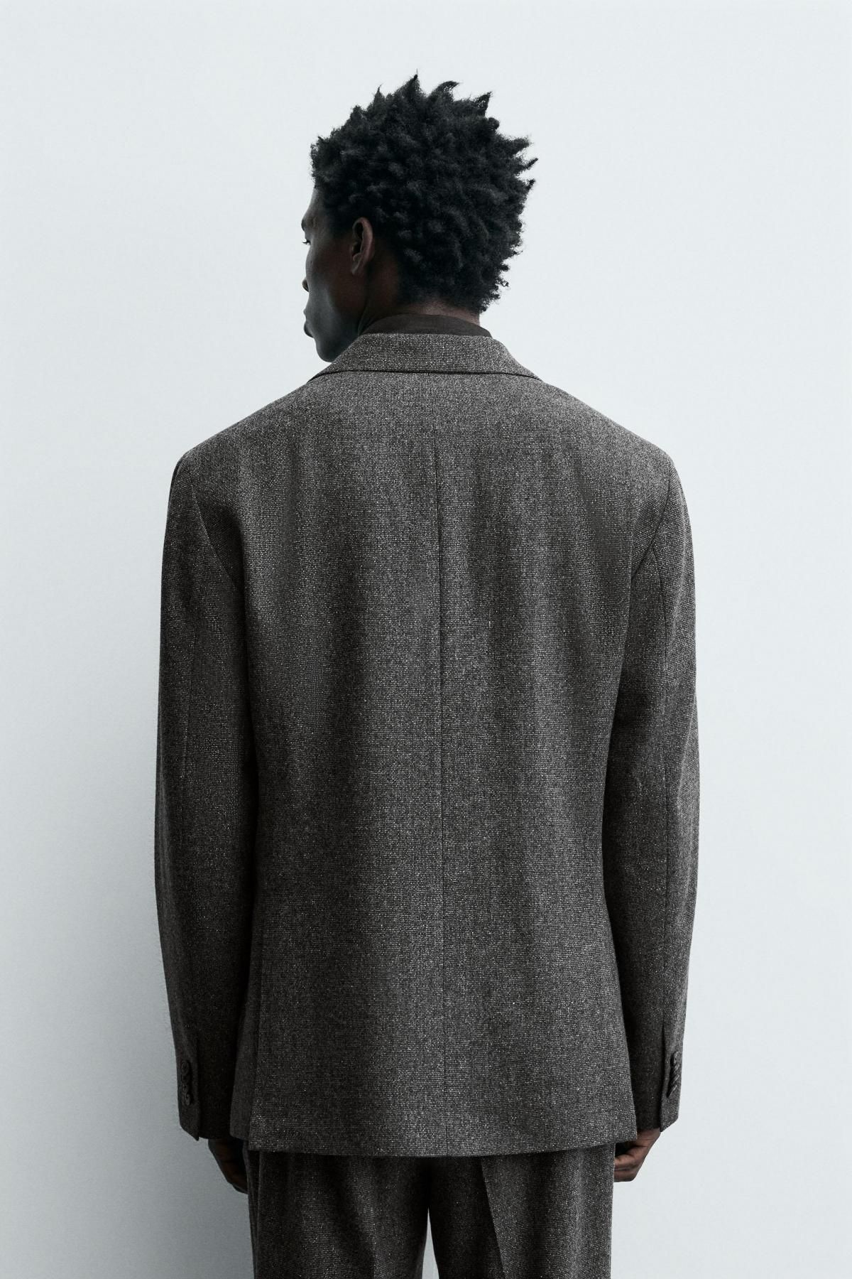 자라 테크니컬 울 텍스처 블레이저 9814/249 ANTHRACITE GREY - 상세 이미지 4