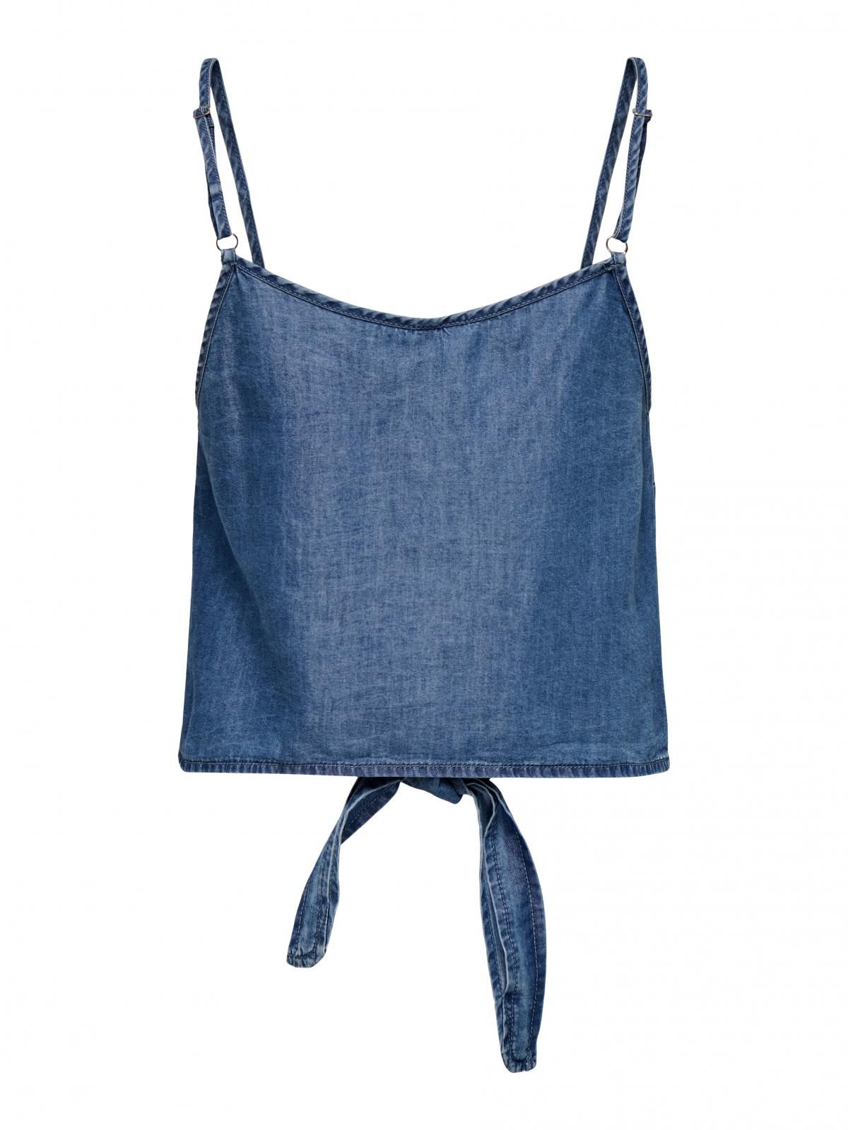 온리 데님 크롭 캐미솔 민소매 탑 15349534_2115 BLUE / MEDIUM BLUE DENIM - 상세 이미지 5