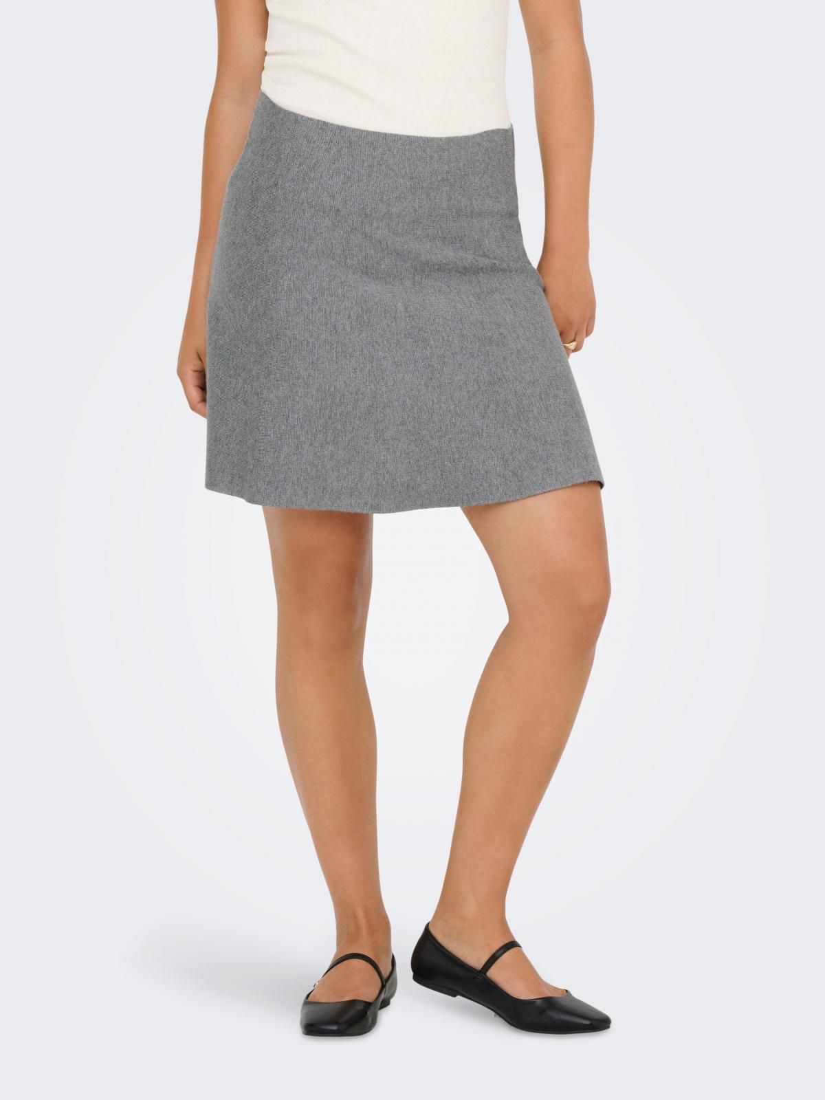 온리 미니멀 라이트그레이 미니 스커트 15364268_2382 GREY / MEDIUM GREY MELANGE - 상품 이미지