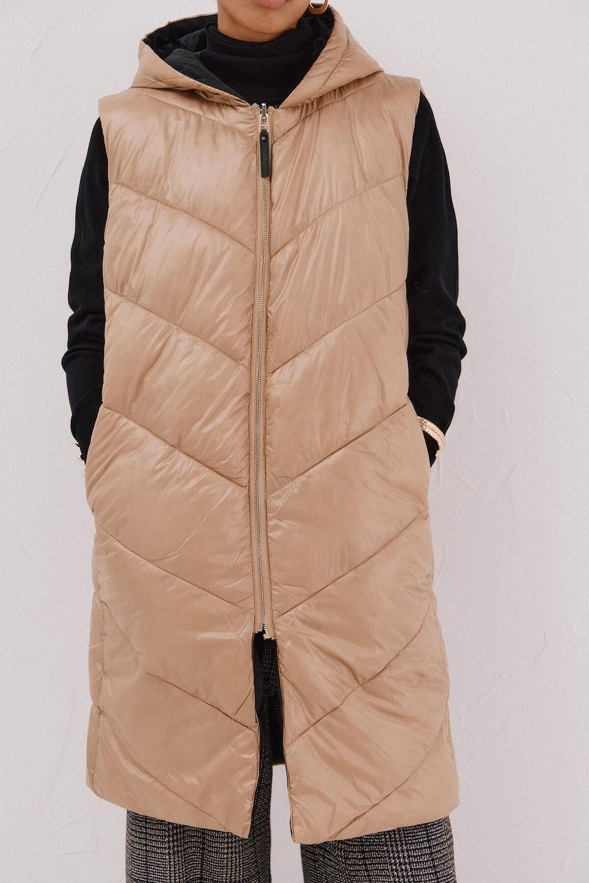 꼬르떼피엘 테크니컬 양면 롱 패딩 베스트 6612741 BEIGE - 상세 이미지 4