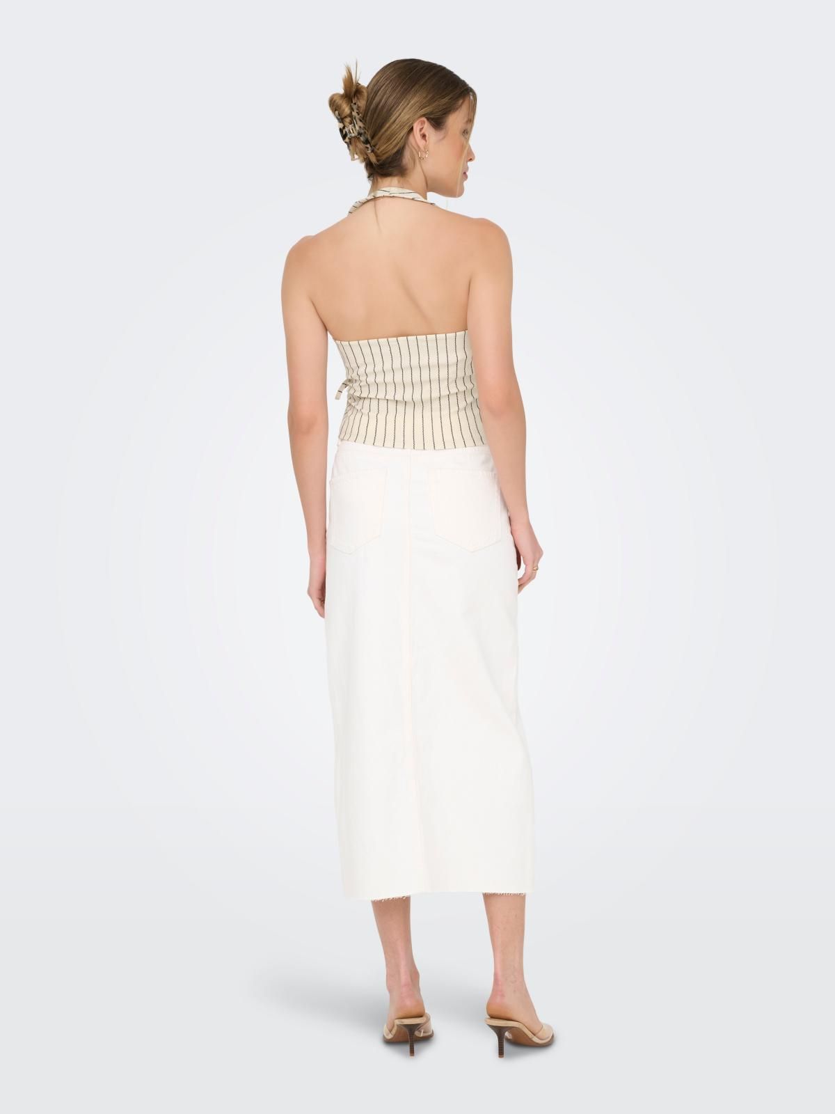 온리 스트라이프 민소매 홀터넥 랩 탑 15367474_8346_1247254 WHITE / SUMMER SAND - 상세 이미지 3