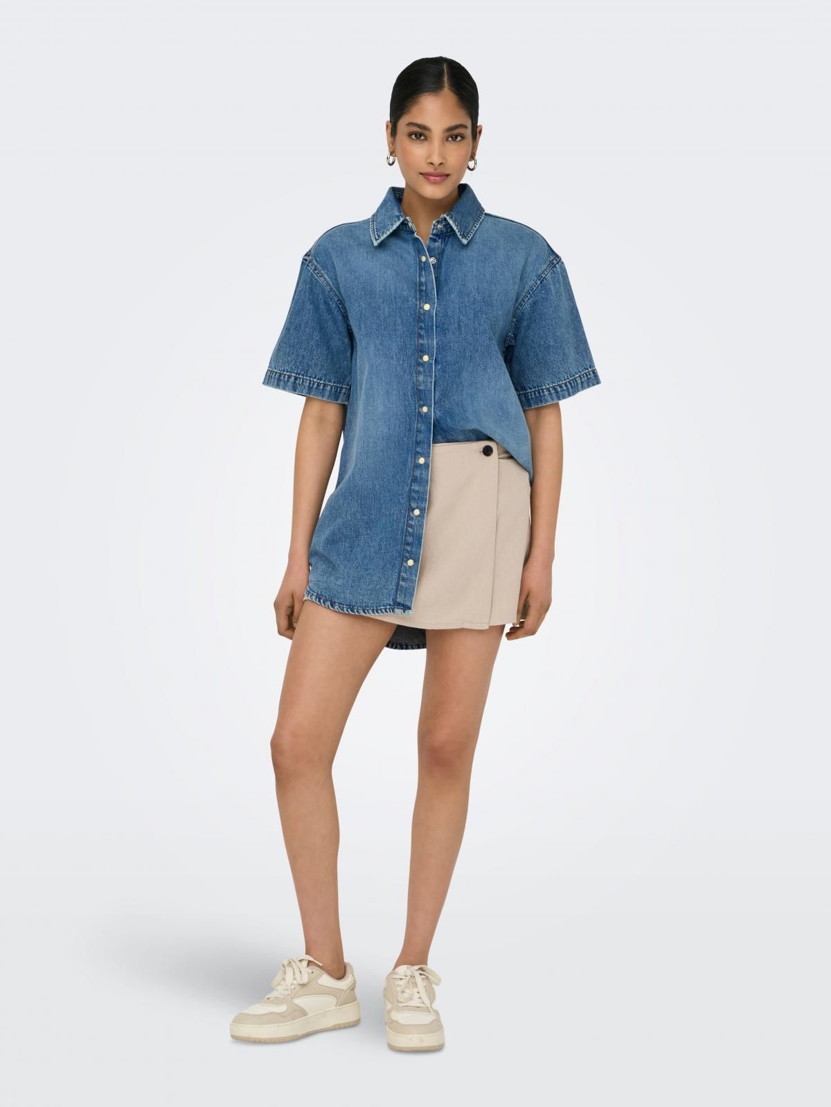 온리 모던 베이지 미니 스커트 15338905_108 GREY / OXFORD TAN - 상세 이미지 5