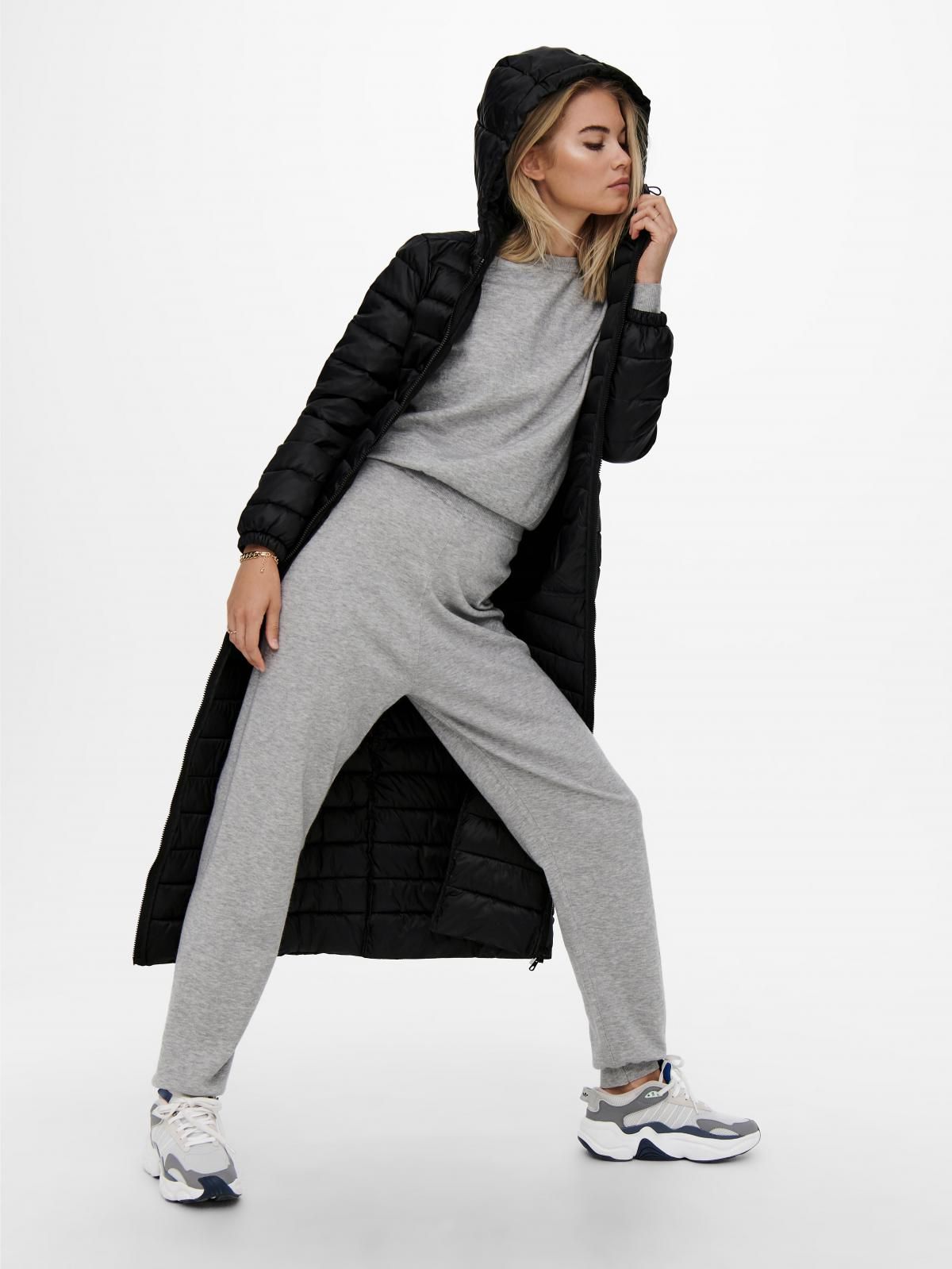 온리 테크니컬 방풍 후드 롱 패딩코트 15232995_2161 BLACK / BLACK 이미지 8