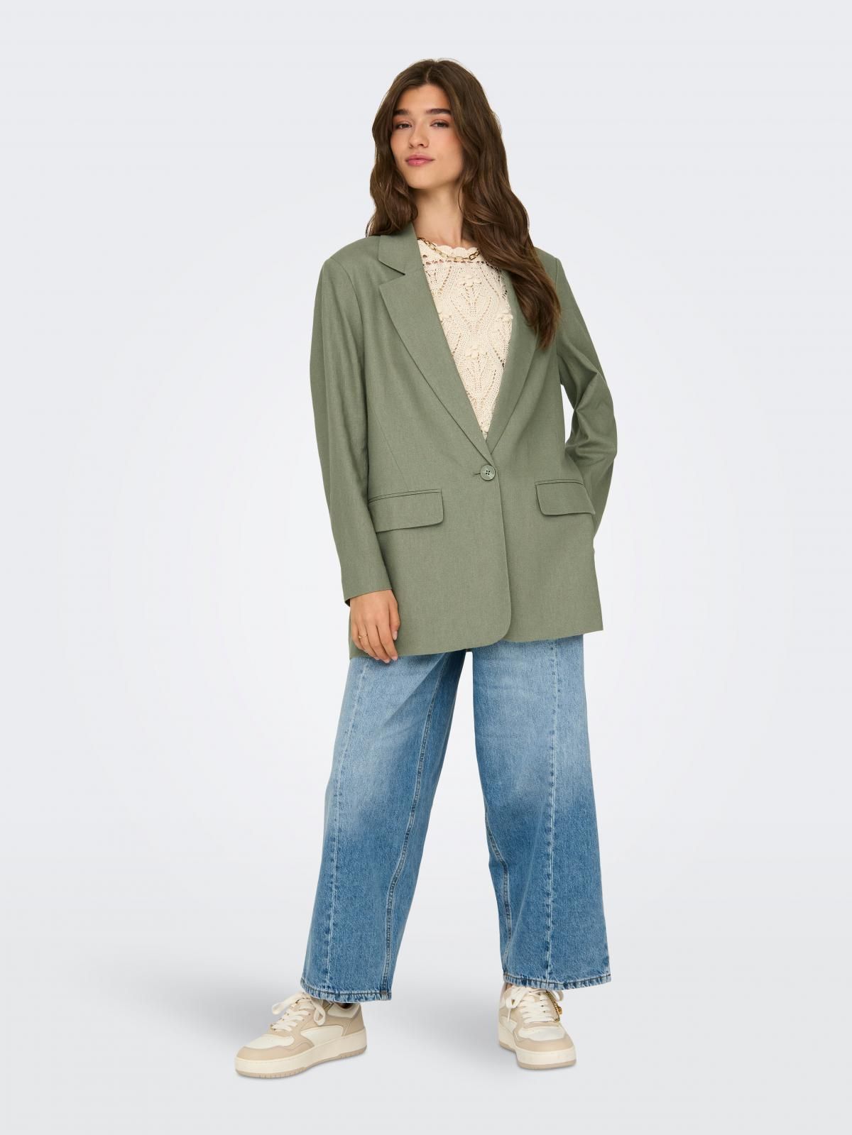 온리 테일러드 오버사이즈 클래식 블레이저 15290245_1889 GREEN / OIL GREEN - 상세 이미지 5