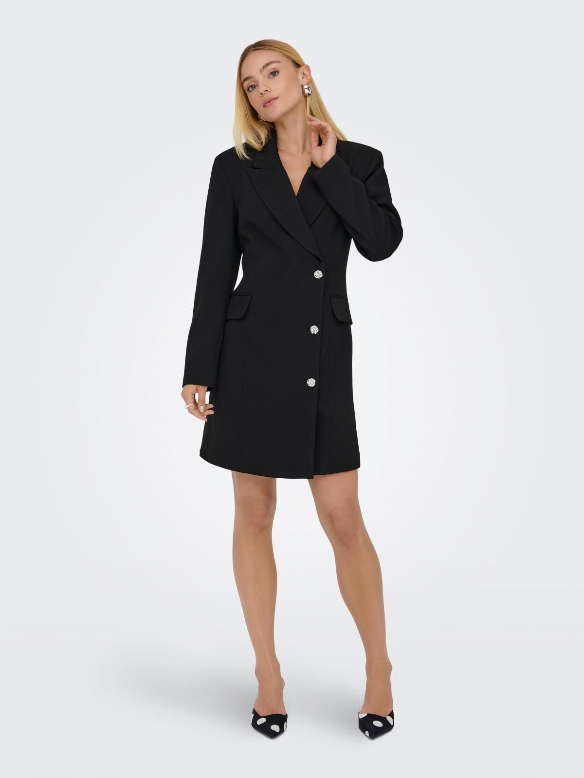 제이디와이 테일러드 블랙 브이넥 미니 원피스 15359746_2161 BLACK / BLACK - 상세 이미지 5