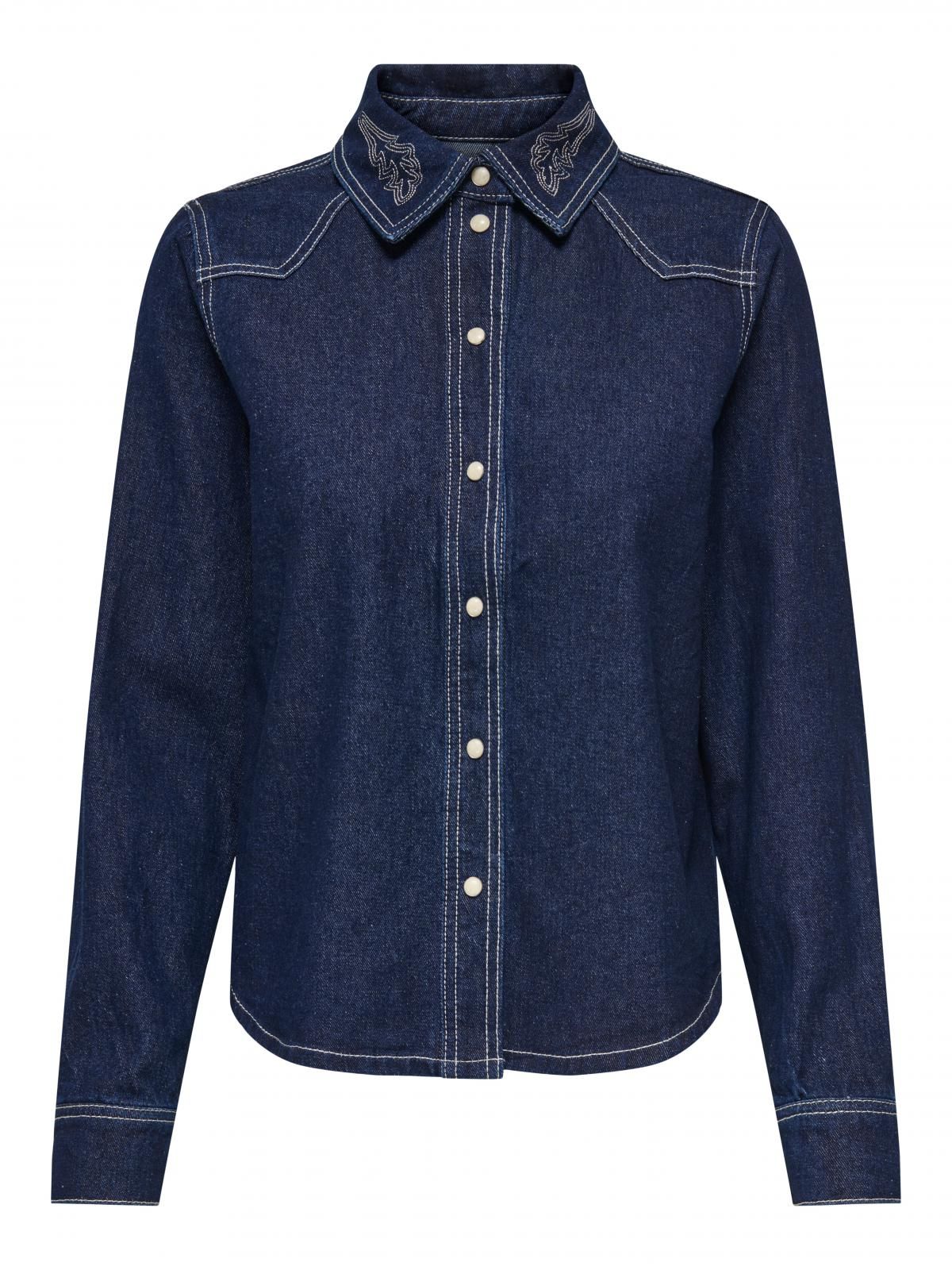 제이디와이 스티치 테크니컬 데님 셔츠 15347522_2114 BLUE / DARK BLUE DENIM - 상세 이미지 3