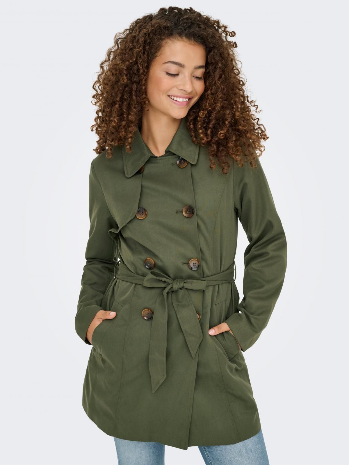 온리 카키 더블버튼 벨트 트렌치코트 15191821_1927 GREEN / GRAPE LEAF - 상품 이미지