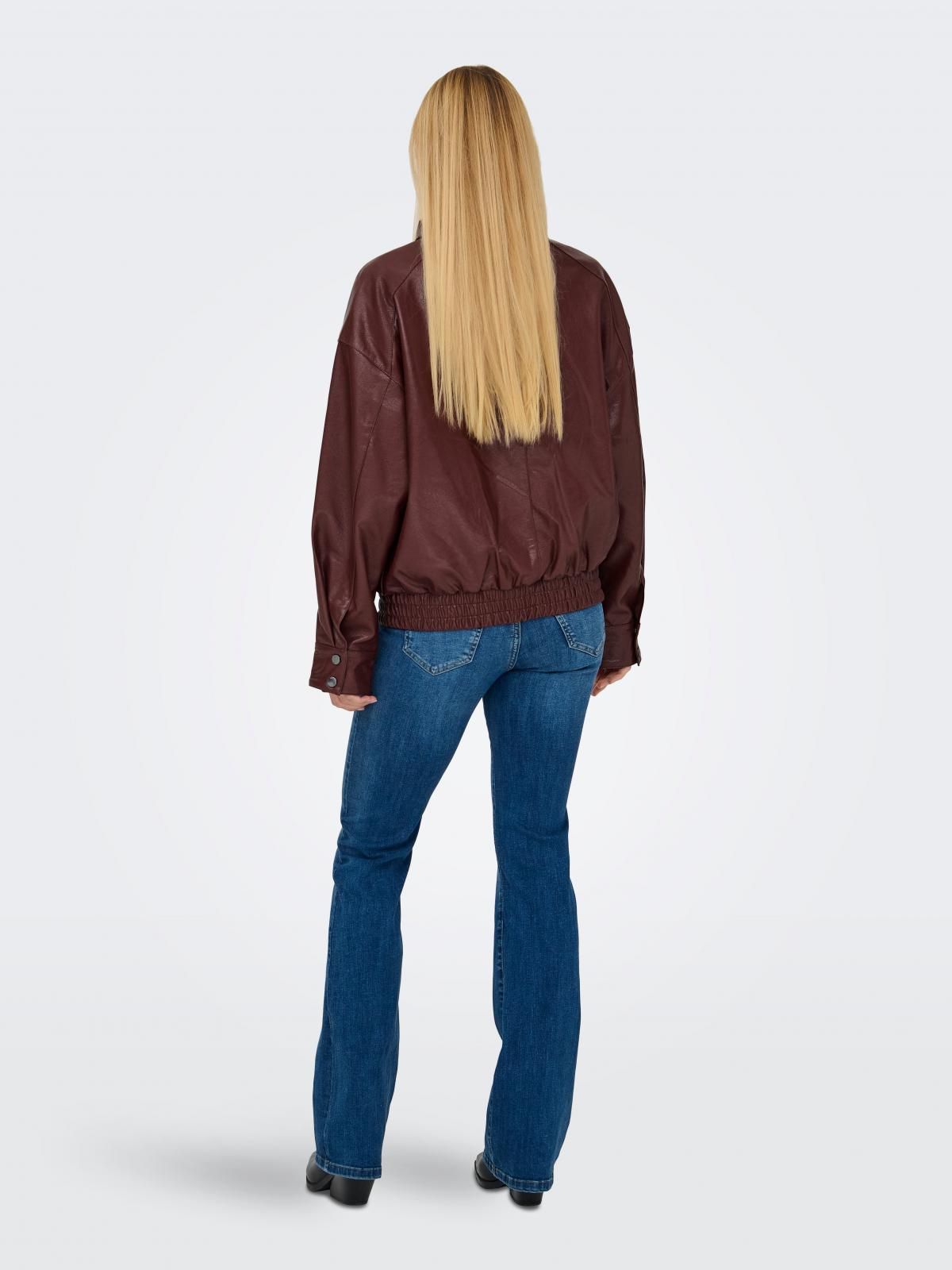 온리 레더 테크니컬 봄버 자켓 15373024_413 BROWN / RUM RAISIN - 상세 이미지 2