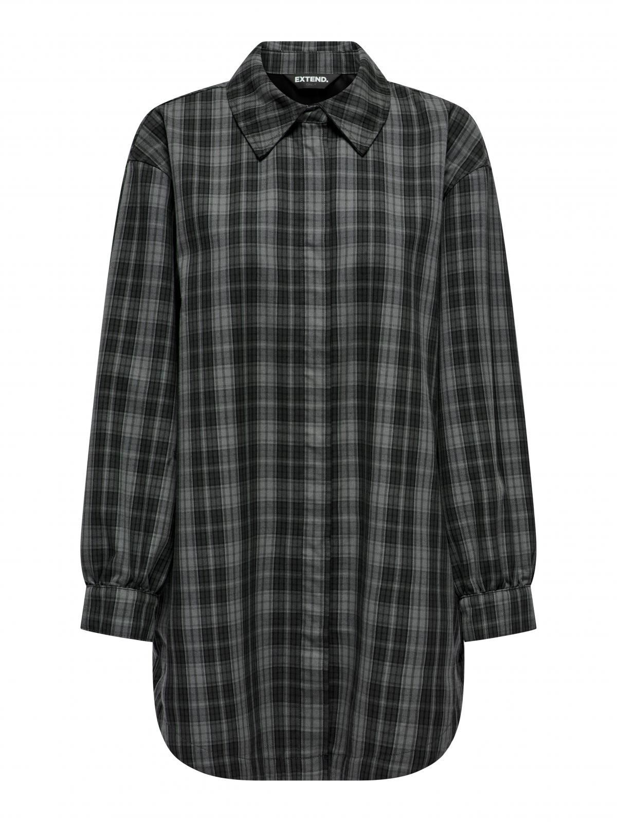 온리 체크 롱 오버셔츠 15328167_2222_1128110 GREY / DARK GREY - 상세 이미지 3