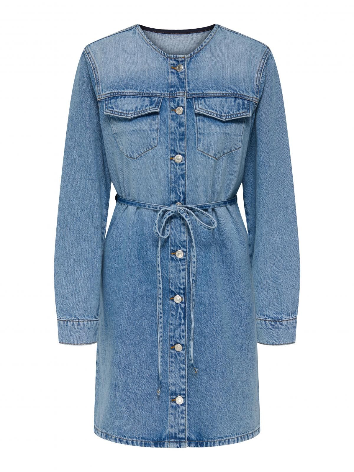 온리 타이 벨트 데님 미니 원피스 15357973_2116 BLUE / LIGHT BLUE DENIM - 상세 이미지 3