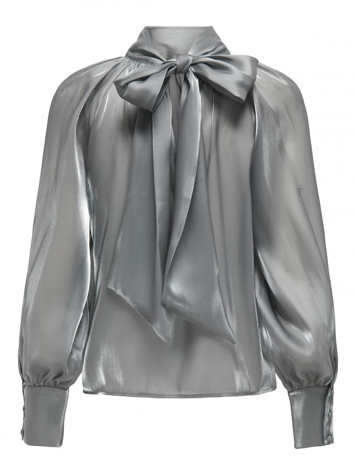 제이디와이 시스루 하이넥 볼륨소매 리본 블라우스 15335455_387 GREY / SILVER - 상세 이미지 4