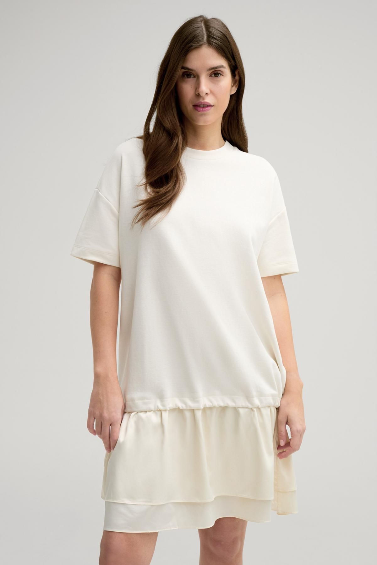 윱 레이어드 아이코닉 크림 스웨트 원피스 30046247-10007096-102 OFFWHITE - 상세 이미지 2