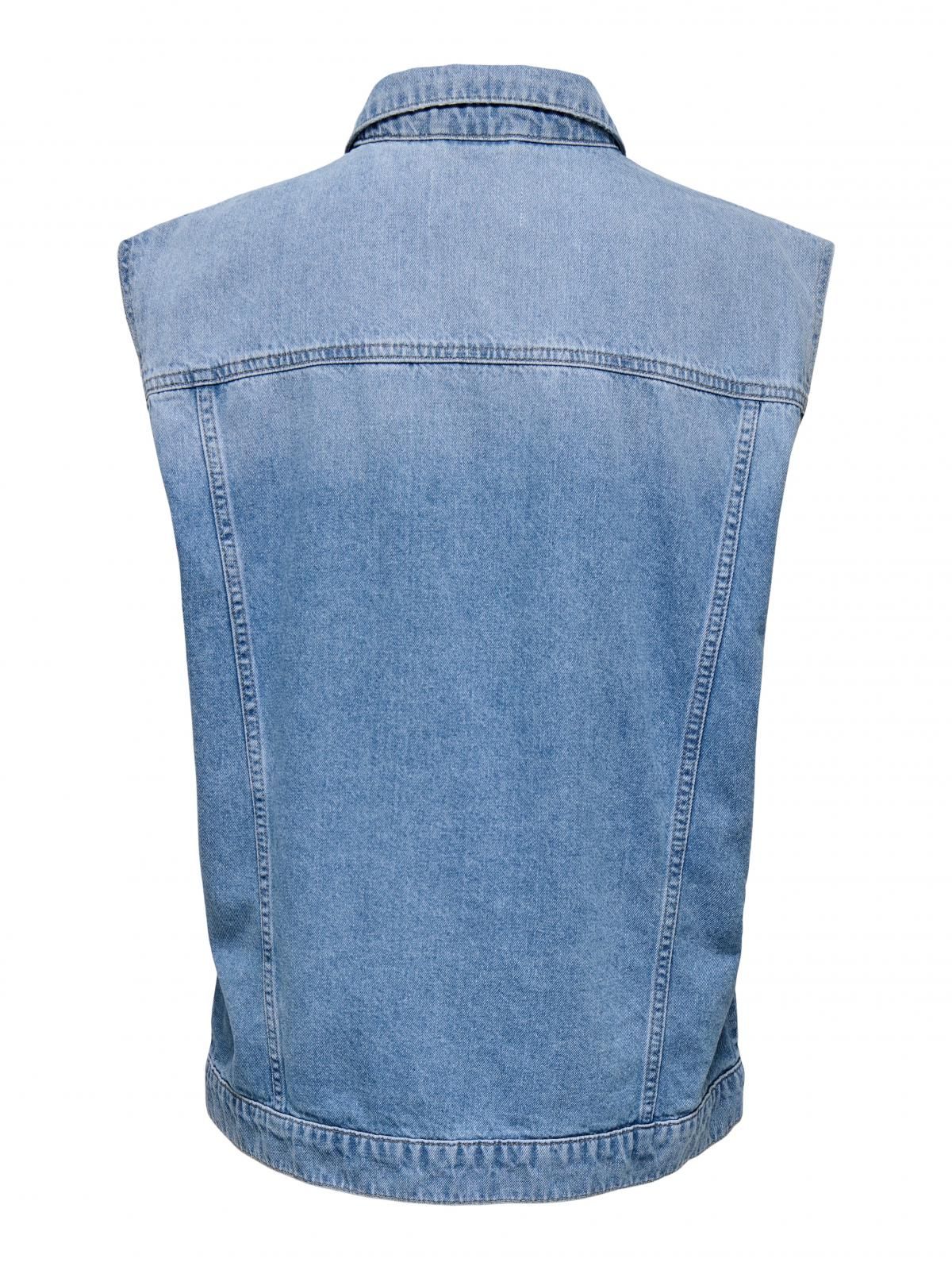 온리 미드워시 데님 베스트 버튼 포켓 15350324_2116 BLUE / LIGHT BLUE DENIM - 상세 이미지 4