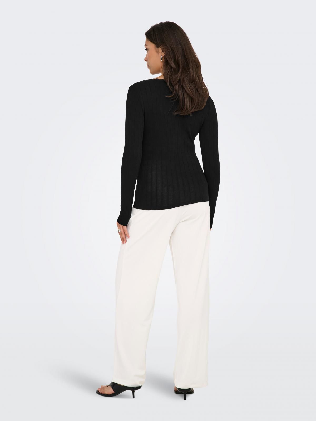 온리 레이스 스캘럽 U넥 소프트 블라우스 15352881_2161_1233530 BLACK / BLACK - 상세 이미지 3