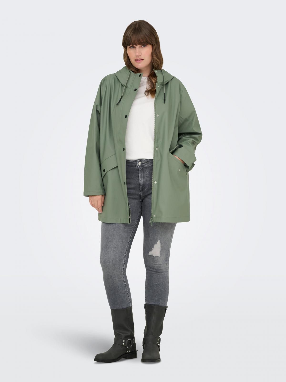 온리 빅사이즈 방수 테크니컬 레인코트 15363648_2040 GREEN / AGAVE GREEN - 상세 이미지 5