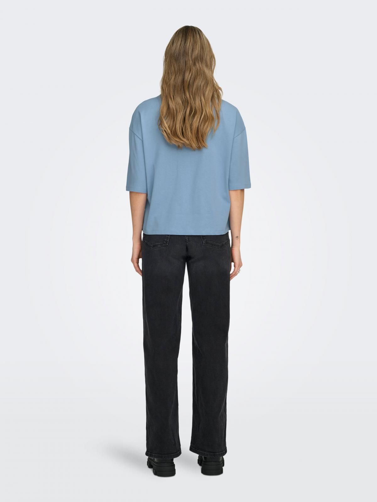 온리 베이직 라운드넥 반팔 티셔츠 15370997_3013 BLUE / SOFT CHAMBRAY - 상세 이미지 2