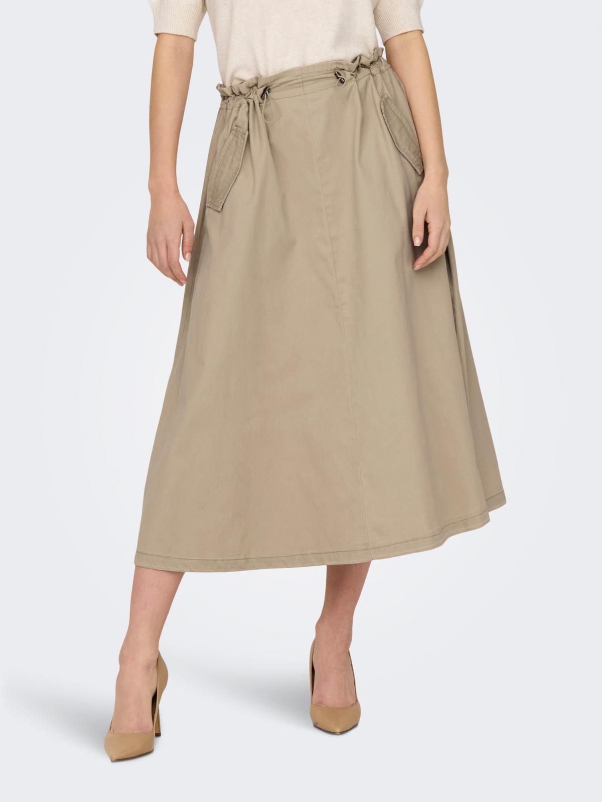 온리 스토퍼 웨이스트 롱 스커트 15308771_1960 GREY / WHITE PEPPER - 상품 이미지
