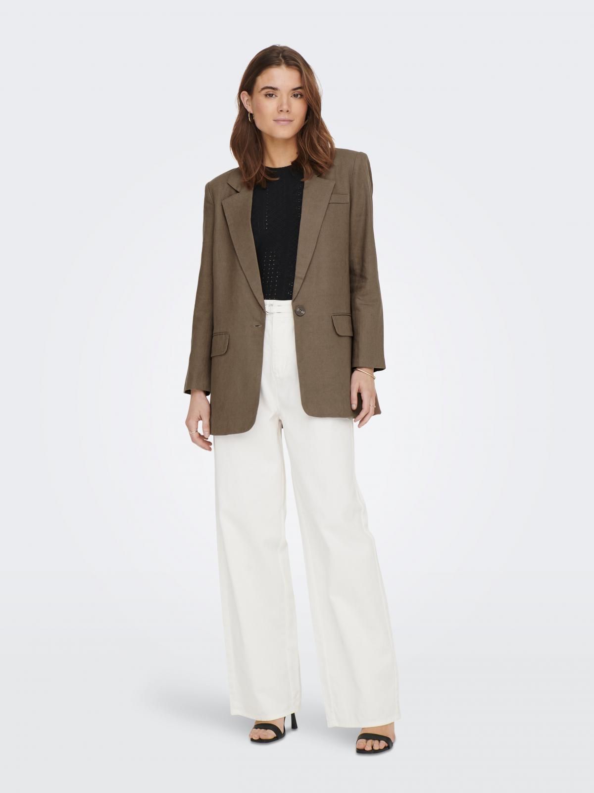 온리 오버사이즈 클래식 테일러드 블레이저 15290245_8063 BROWN / BROWN LENTIL - 상세 이미지 5