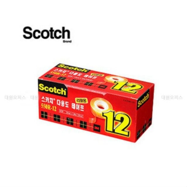 3M 스카치 다용도테이프 리필 550R (18mmx30m) 12개입 - 상품 이미지