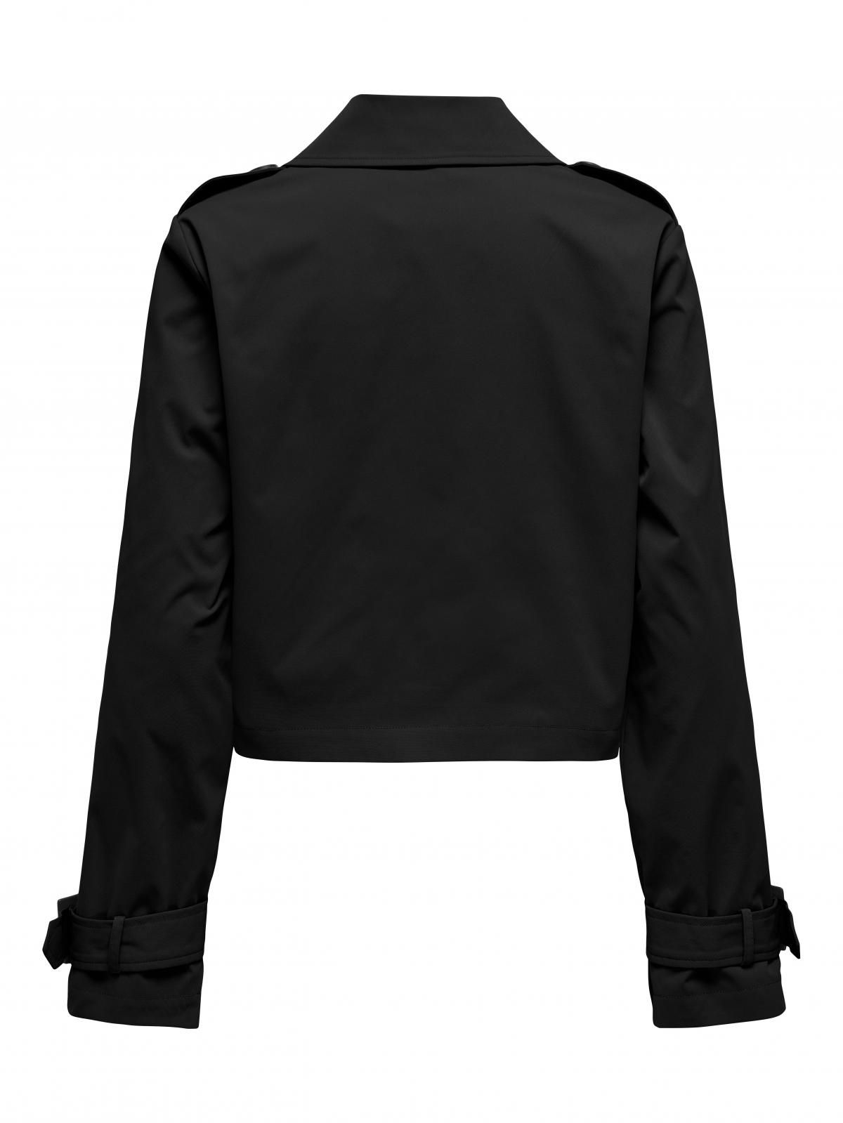 온리 크롭 더블브레스트 트렌치코트 15336405_2161 BLACK / BLACK - 상세 이미지 4