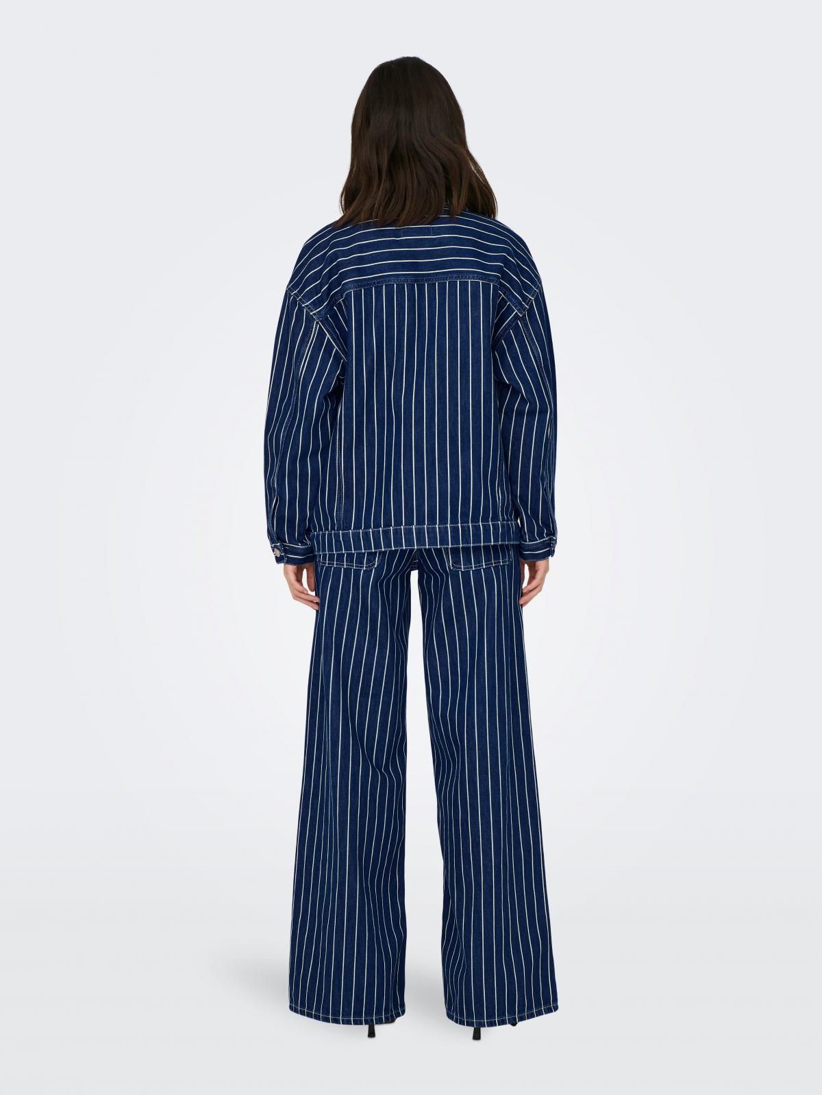 온리 스트라이프 데님 테크니컬 재킷 15295487_2114 BLUE / DARK BLUE DENIM - 상세 이미지 2