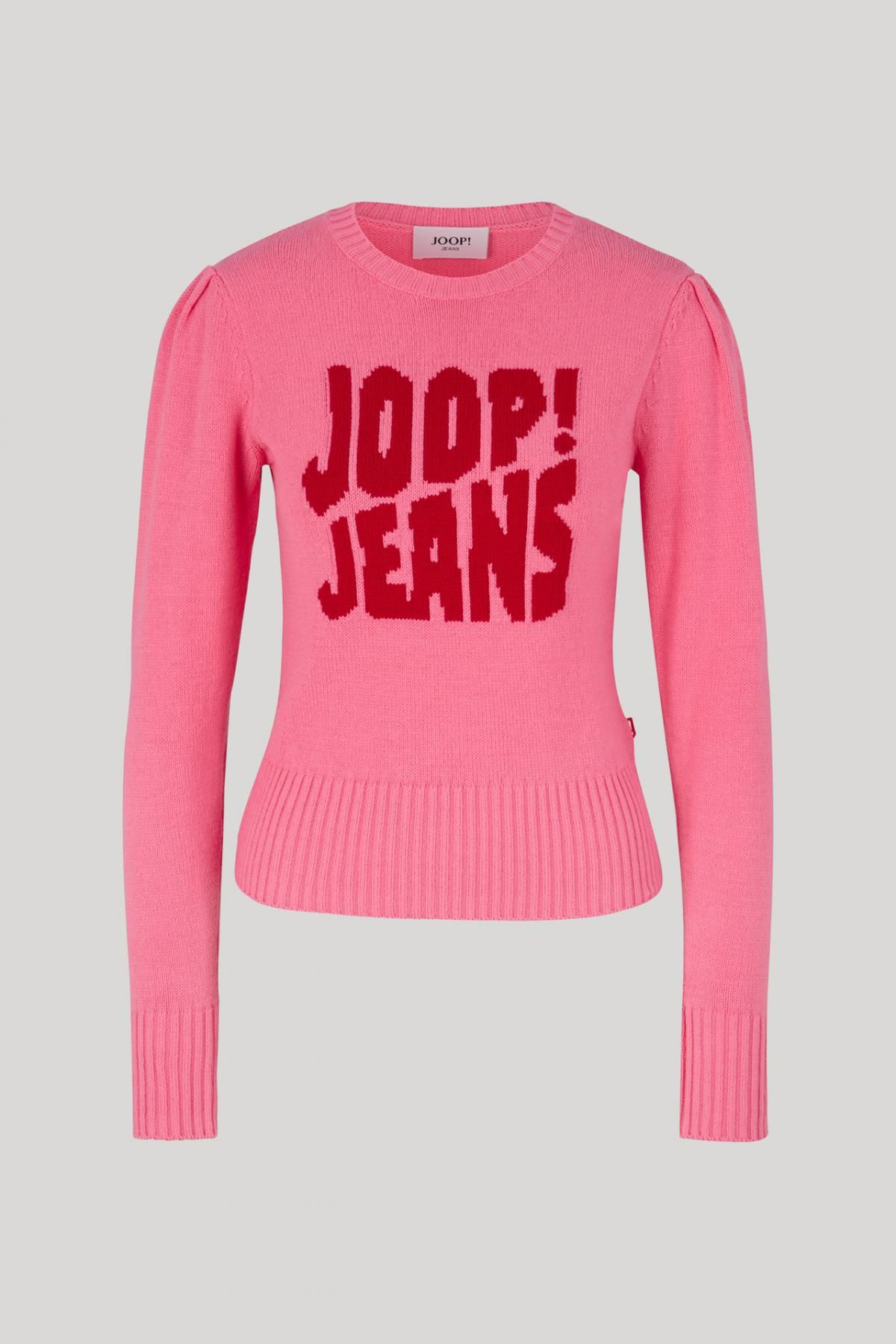 윱 페미닌 라운드넥 핑크 코튼믹스 니트 JOOPJEANS 로고 30046088-10019245-668 PINK - 상품 이미지