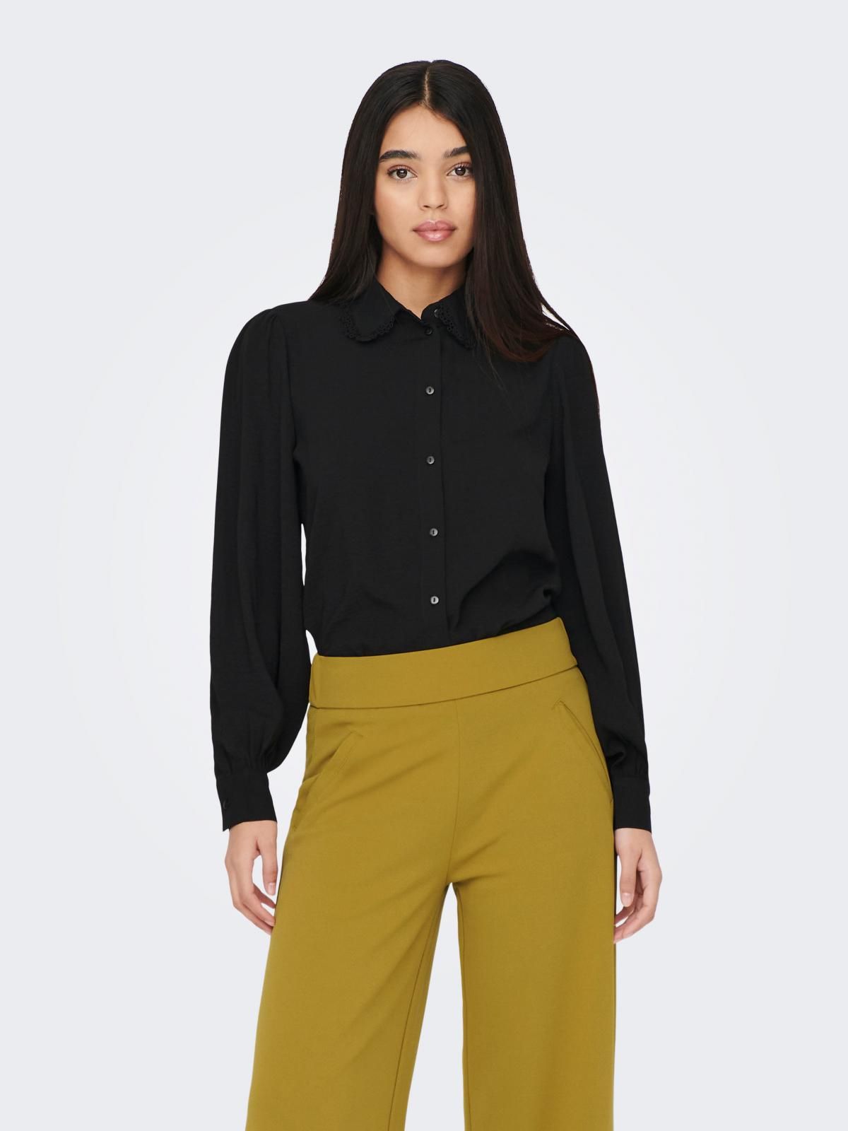 제이디와이 베이직 레이스 칼라 블랙 긴팔 셔츠 15270684_2161 BLACK / BLACK - 상세 이미지 2