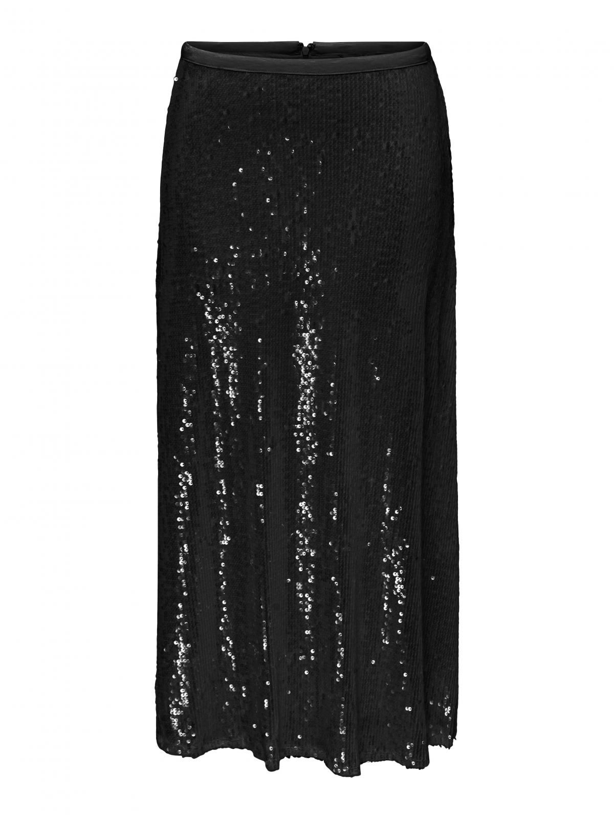 온리 글리터 시퀸 미디 A라인 스커트 15332682_2161 BLACK / BLACK - 상세 이미지 3