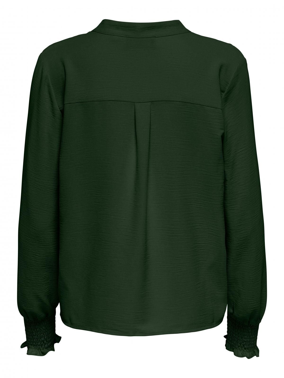 온리 테크니컬 볼륨소매 브이넥 블라우스 15284309_1717 GREEN / DUFFEL BAG - 상세 이미지 5