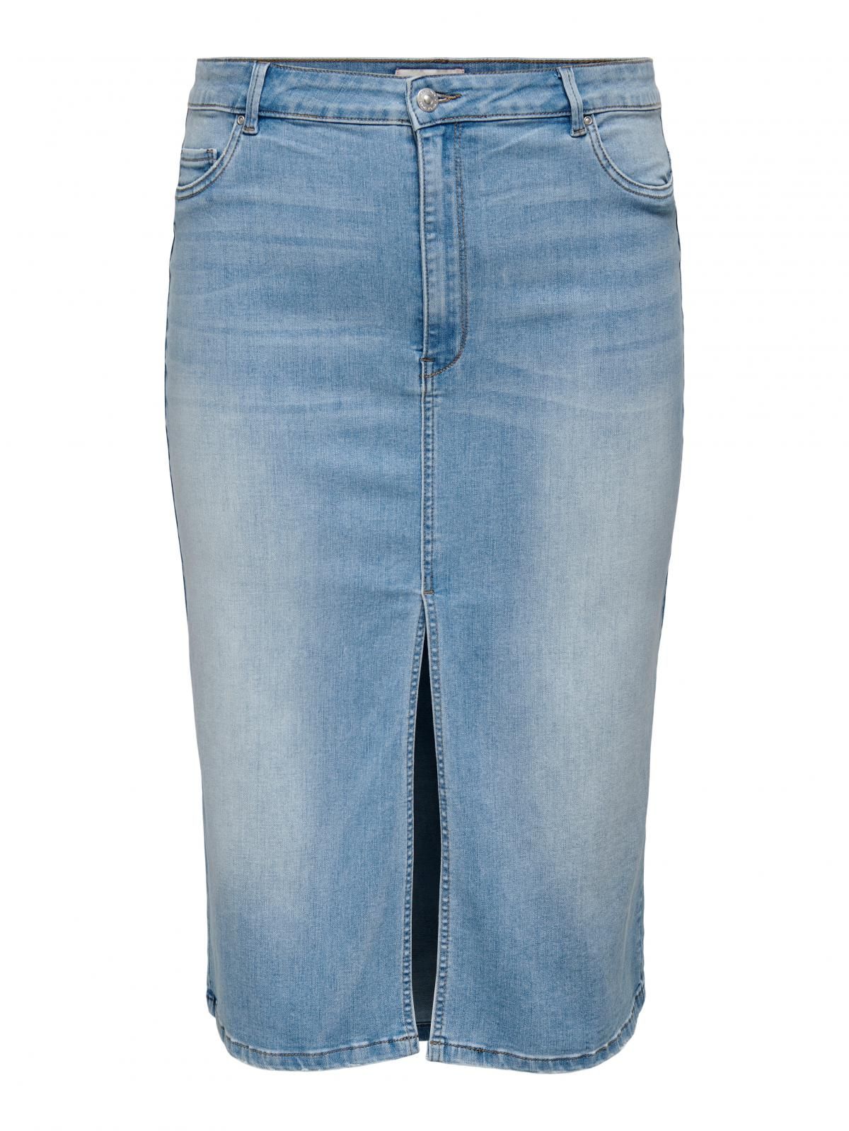 온리 하이웨이스트 데님 미디 스커트 15320978_2116 BLUE / LIGHT BLUE DENIM - 상세 이미지 3